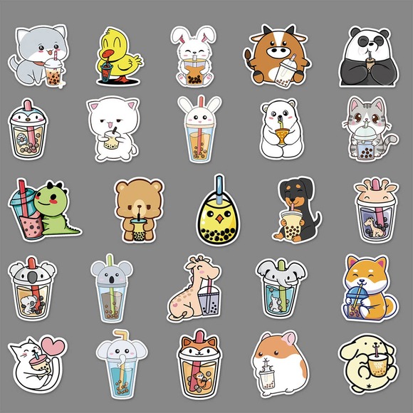 Boba Stickers 50 pcs per pack waterproof - Picture 7 of 8
